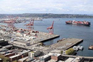 Blick Richtung Südwesten auf den Hafen