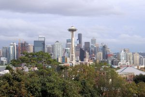 Blick auf die Skyline vom ca. 2 km nördlich gelegenen Kerry Park