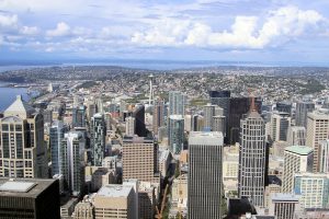 Blick Richtung Nordwesten mit Space Needle