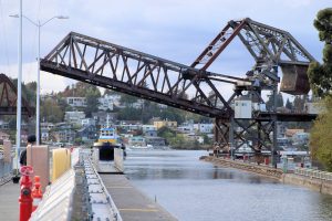 Ein Schlepper in der Anfahrt