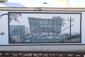 Wandgemälde am California Route 66 Museum